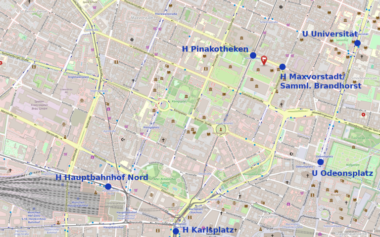 Übersichtskarte Anfahrt Theresienstrasse 39